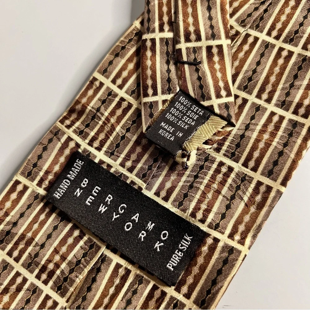 Bergamo New York Brown Patterned 58” Silk Tie